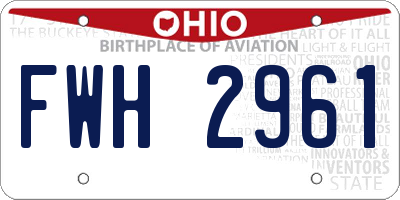 OH license plate FWH2961