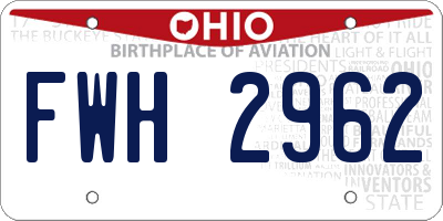 OH license plate FWH2962
