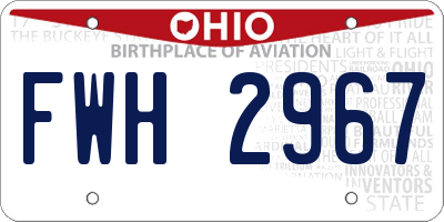 OH license plate FWH2967