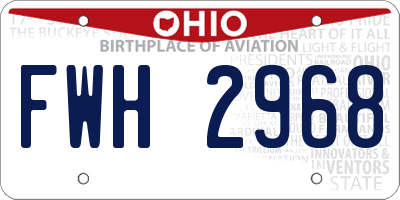 OH license plate FWH2968