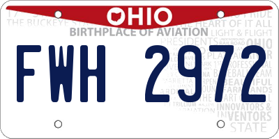 OH license plate FWH2972