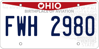 OH license plate FWH2980