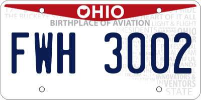 OH license plate FWH3002