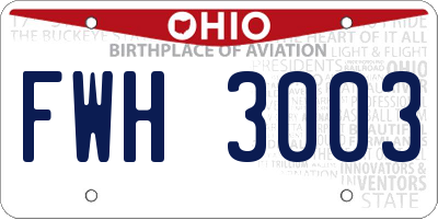 OH license plate FWH3003