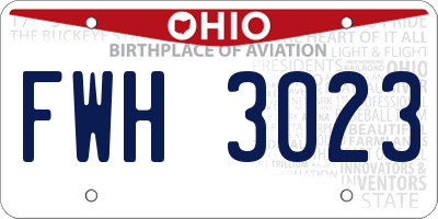OH license plate FWH3023