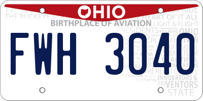 OH license plate FWH3040