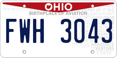 OH license plate FWH3043