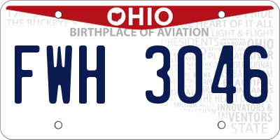 OH license plate FWH3046