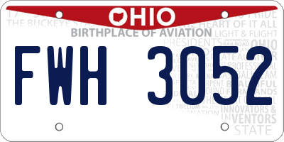OH license plate FWH3052
