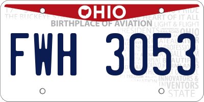 OH license plate FWH3053