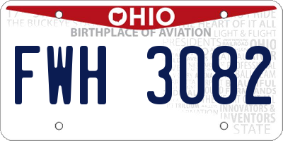 OH license plate FWH3082
