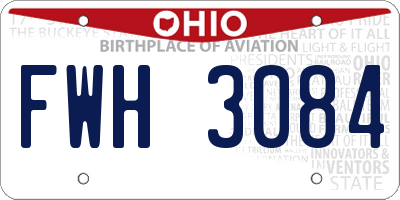 OH license plate FWH3084