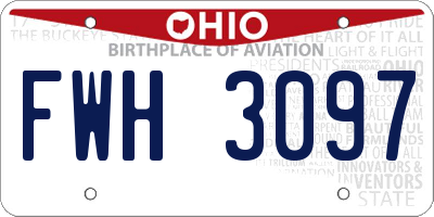 OH license plate FWH3097