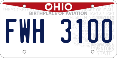 OH license plate FWH3100