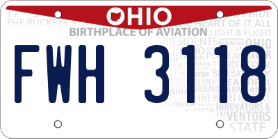 OH license plate FWH3118