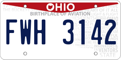 OH license plate FWH3142
