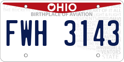 OH license plate FWH3143