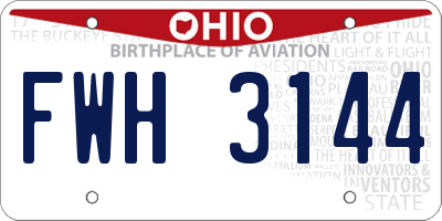 OH license plate FWH3144