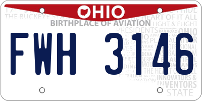 OH license plate FWH3146