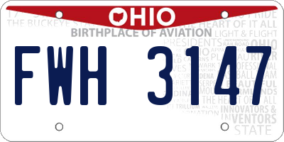 OH license plate FWH3147