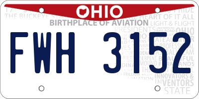 OH license plate FWH3152