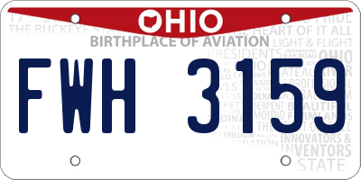 OH license plate FWH3159