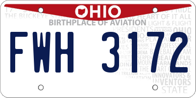 OH license plate FWH3172