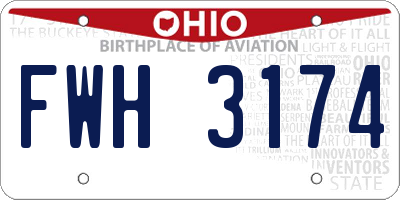 OH license plate FWH3174