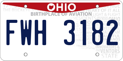 OH license plate FWH3182