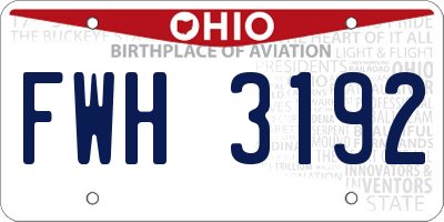 OH license plate FWH3192