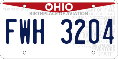 OH license plate FWH3204
