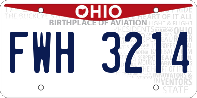 OH license plate FWH3214