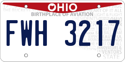 OH license plate FWH3217