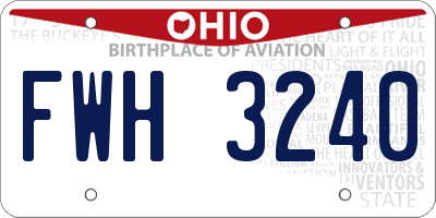 OH license plate FWH3240