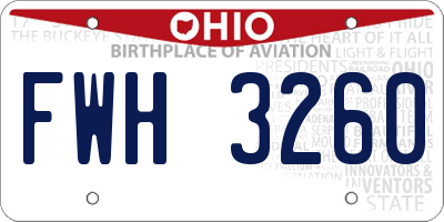 OH license plate FWH3260