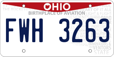 OH license plate FWH3263
