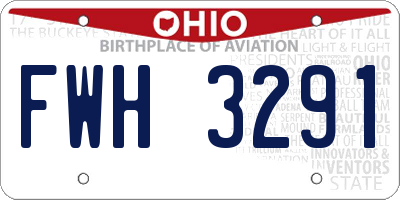 OH license plate FWH3291