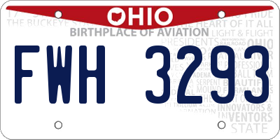 OH license plate FWH3293