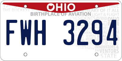 OH license plate FWH3294