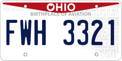 OH license plate FWH3321