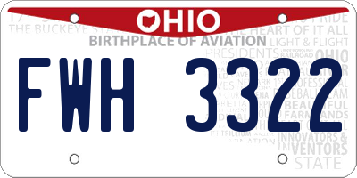 OH license plate FWH3322