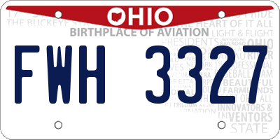 OH license plate FWH3327