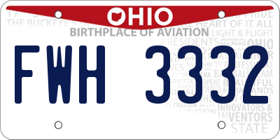 OH license plate FWH3332