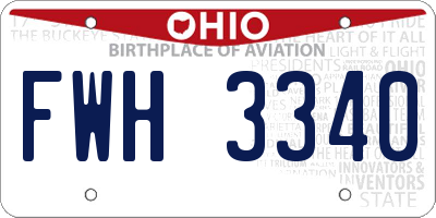OH license plate FWH3340