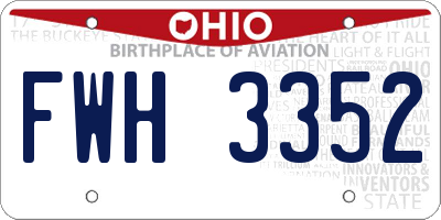 OH license plate FWH3352