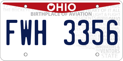 OH license plate FWH3356