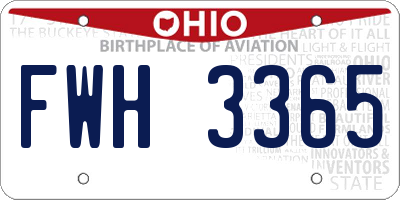 OH license plate FWH3365