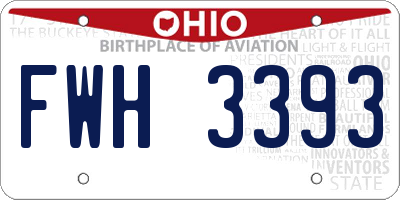 OH license plate FWH3393