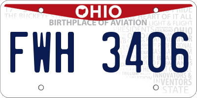 OH license plate FWH3406