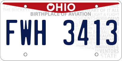 OH license plate FWH3413